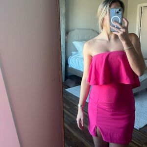 REVOLVE Strapless Fuchsia Dress